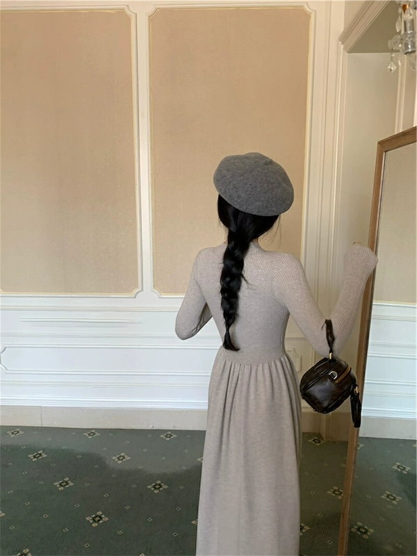 Qoo10] フレア ニットワンピース レディース ワ