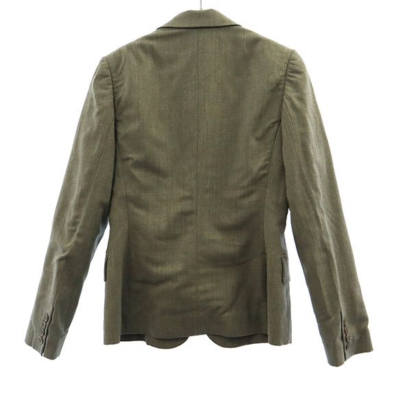 日本製 ウールブレンド テーラードジャケット 7 グレー レディース