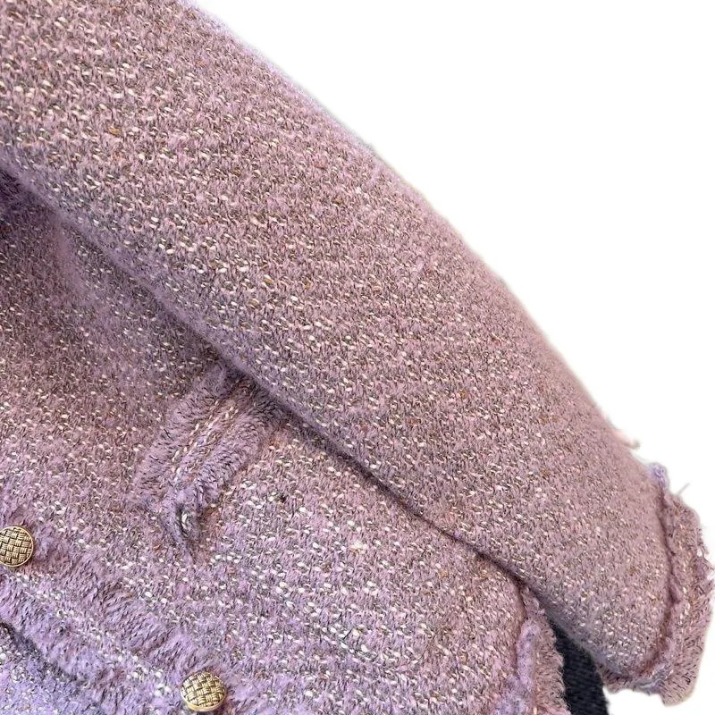 (細工が凝っている)女性のための紫色のフランスの小さなフレーバーコート春と秋の短いスタイルの気質セレブの新しいハイエンドスタイルの格好良い小さな人々 (細工が凝っている)女性のための紫色のフランスの小さなフレーバーコート春と秋の短いスタイルの気質セレブの新しいハイエンドスタイルの格好良い小さな人々