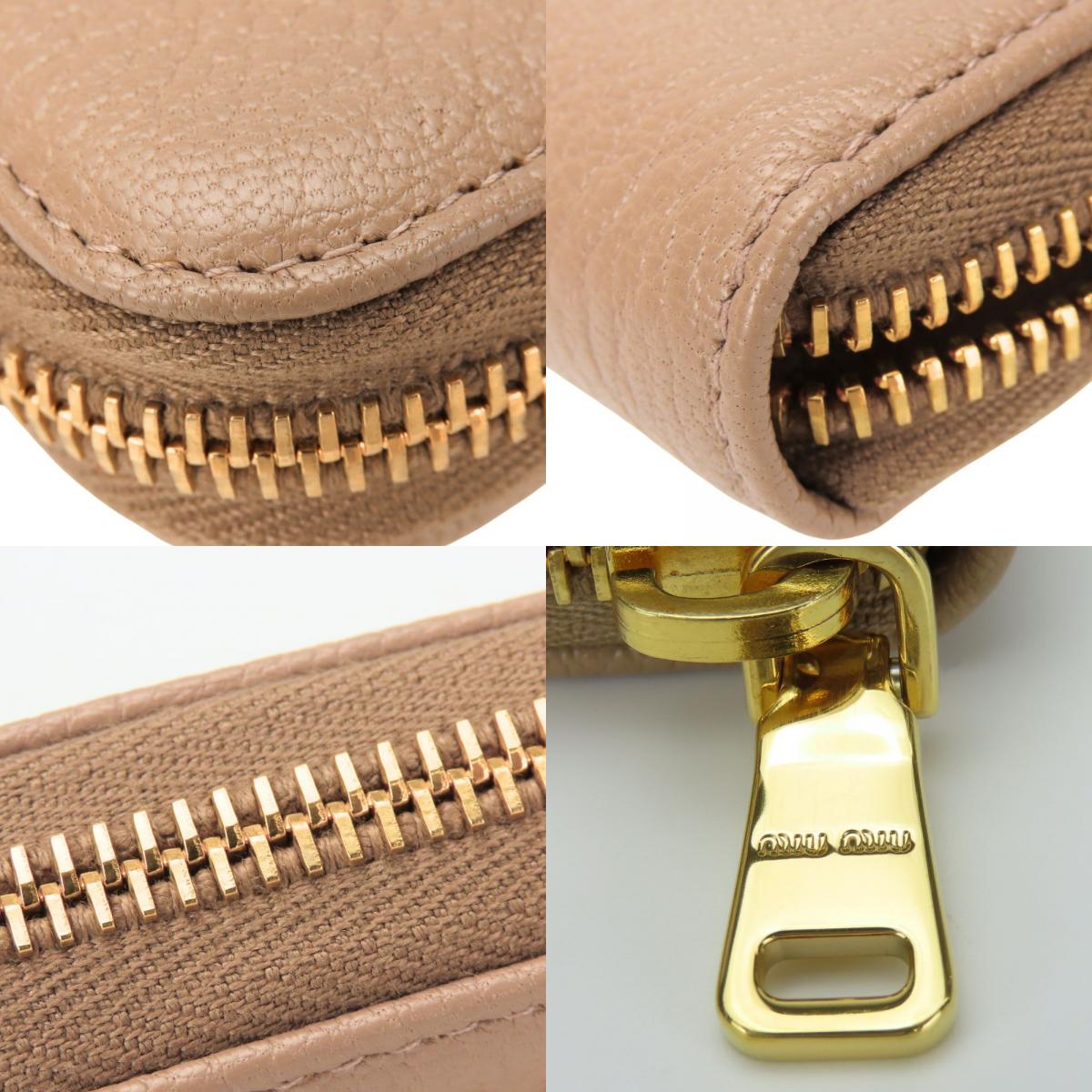 中古 美品 長財布 ラウンドファスナー 5M0506 レザー CAMMEO ピンクベージュ ゴールド金具 くすみカラー シンプル 小物 レディース 女性 中古 美品 長財布 ラウンドファスナー 5M0506 レザー CAMMEO ピンクベージュ ゴールド金具 くすみカラー シンプル 小物 レディース 女性