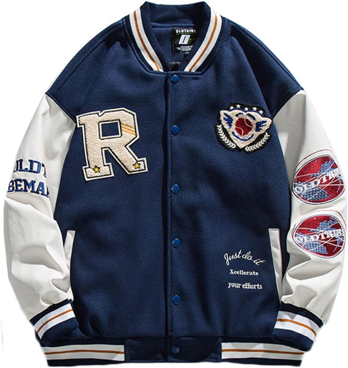 OLDTRIBE スタジャン XXL ブラック/ホワイト OLDTRIBE スタジャン L