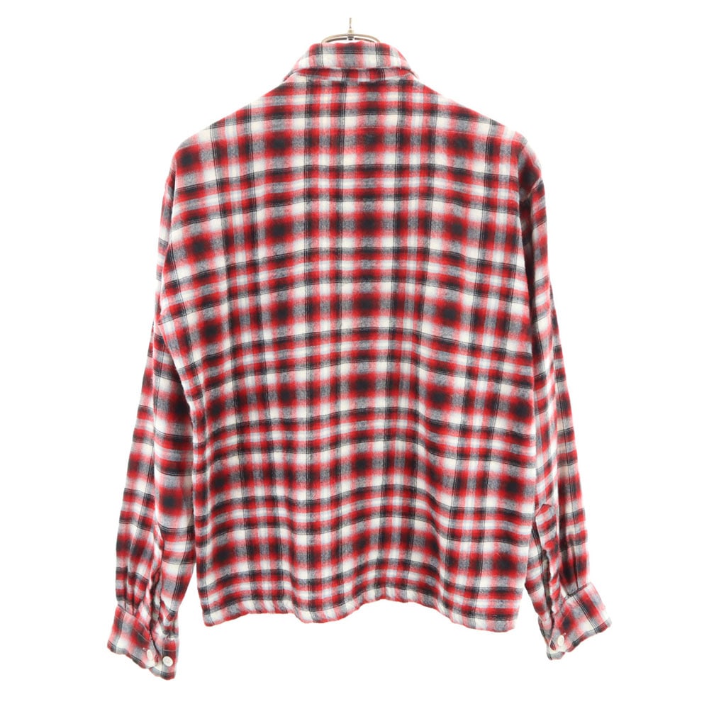 Game and Lake 50s 60s 開襟 オープンカラー ヴィンテージ ボックスシルエット オンブレ チェック柄 長袖 ネルシャツ 赤系 メンズ Game and Lake 50s 60s 開襟 オープンカラー ヴィンテージ ボックスシルエット オンブレ チェック柄 長袖 ネルシャツ 赤系 メンズ