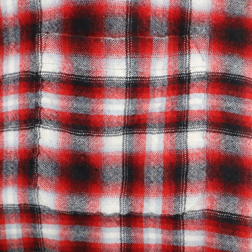 Game and Lake 50s 60s 開襟 オープンカラー ヴィンテージ ボックスシルエット オンブレ チェック柄 長袖 ネルシャツ 赤系 メンズ Game and Lake 50s 60s 開襟 オープンカラー ヴィンテージ ボックスシルエット オンブレ チェック柄 長袖 ネルシャツ 赤系 メンズ