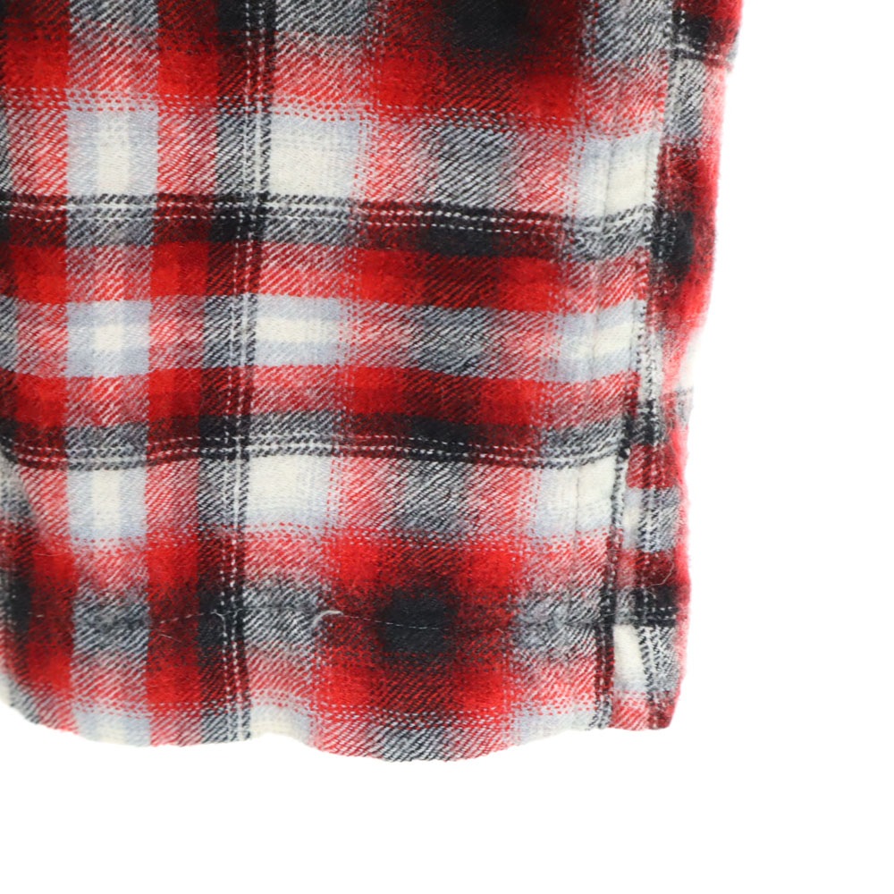 Game and Lake 50s 60s 開襟 オープンカラー ヴィンテージ ボックスシルエット オンブレ チェック柄 長袖 ネルシャツ 赤系 メンズ Game and Lake 50s 60s 開襟 オープンカラー ヴィンテージ ボックスシルエット オンブレ チェック柄 長袖 ネルシャツ 赤系 メンズ