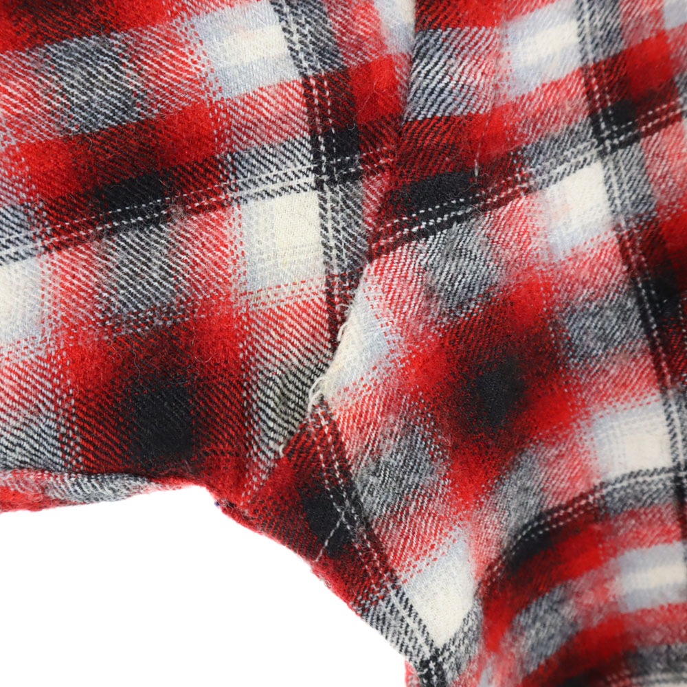 Game and Lake 50s 60s 開襟 オープンカラー ヴィンテージ ボックスシルエット オンブレ チェック柄 長袖 ネルシャツ 赤系 メンズ Game and Lake 50s 60s 開襟 オープンカラー ヴィンテージ ボックスシルエット オンブレ チェック柄 長袖 ネルシャツ 赤系 メンズ