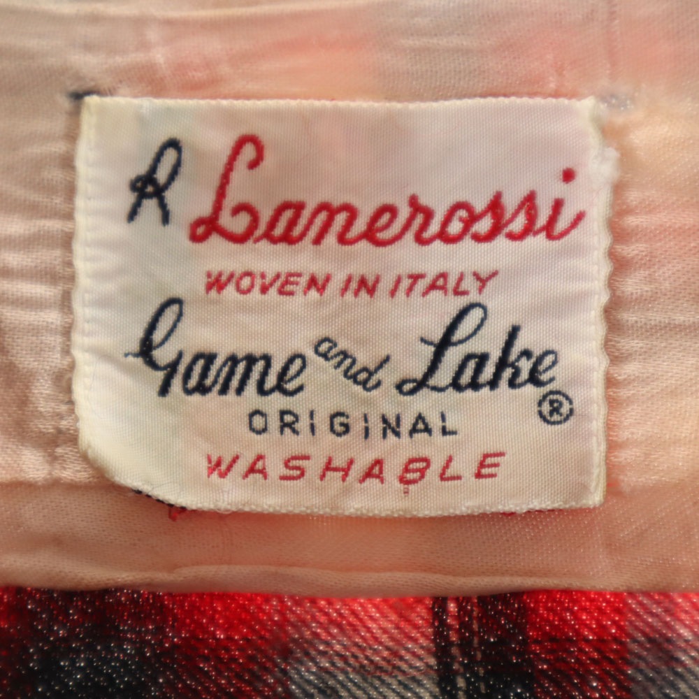 Game and Lake 50s 60s 開襟 オープンカラー ヴィンテージ ボックスシルエット オンブレ チェック柄 長袖 ネルシャツ 赤系 メンズ Game and Lake 50s 60s 開襟 オープンカラー ヴィンテージ ボックスシルエット オンブレ チェック柄 長袖 ネルシャツ 赤系 メンズ