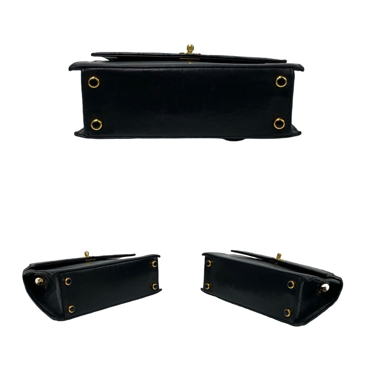 ヴィンテージ マトラッセ ココマークショルダーバッグ ラムスキン ブラック 737-7