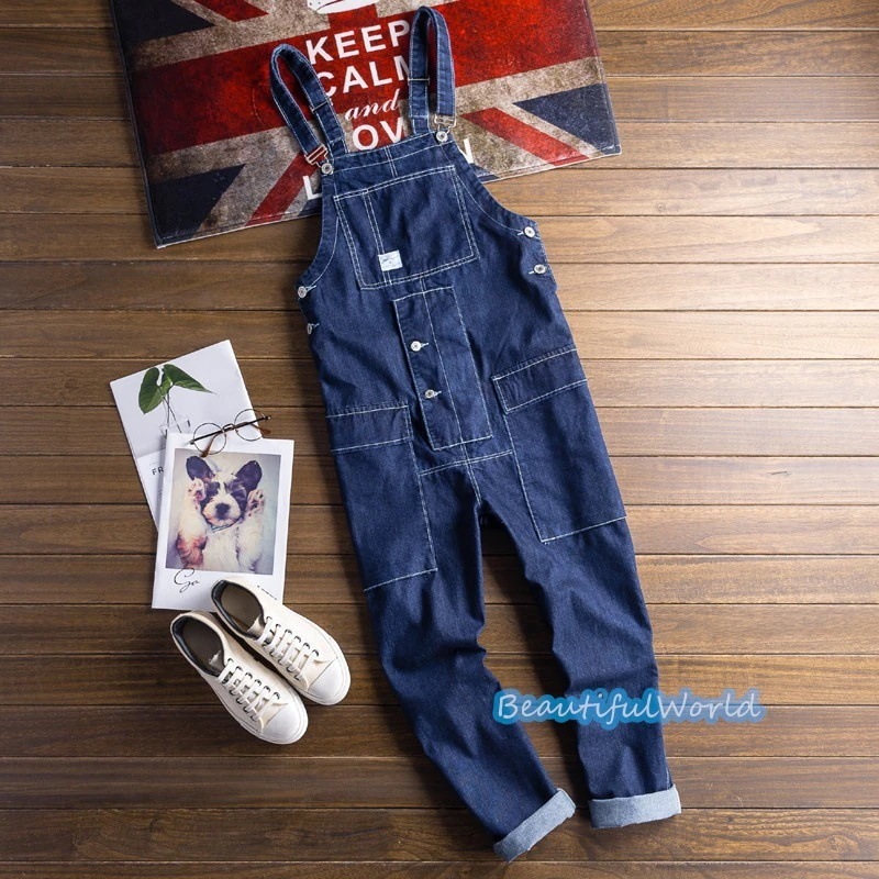サロペット メンズ オーバーオール デニムオーバーオール つなぎ オールインワン サスペンダー ストリートアメカジ 作業服 春秋 お洒落24bdk48