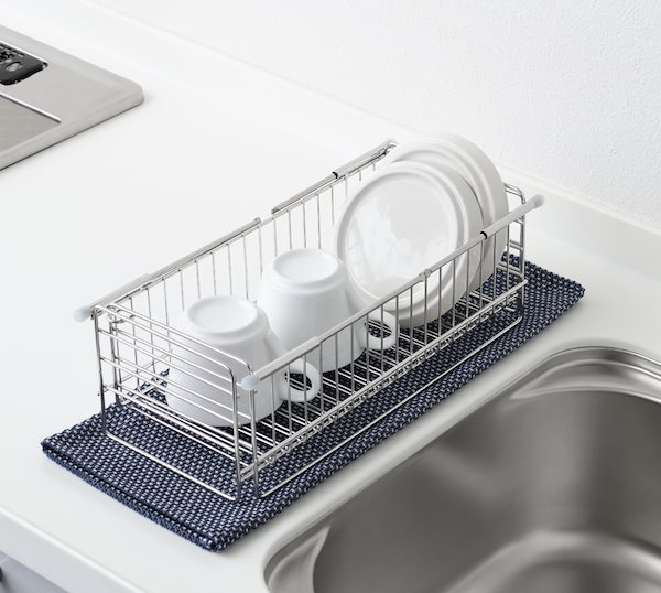 Qoo10] ヨシカワ 水切りラック シンク中で使える伸縮水切り