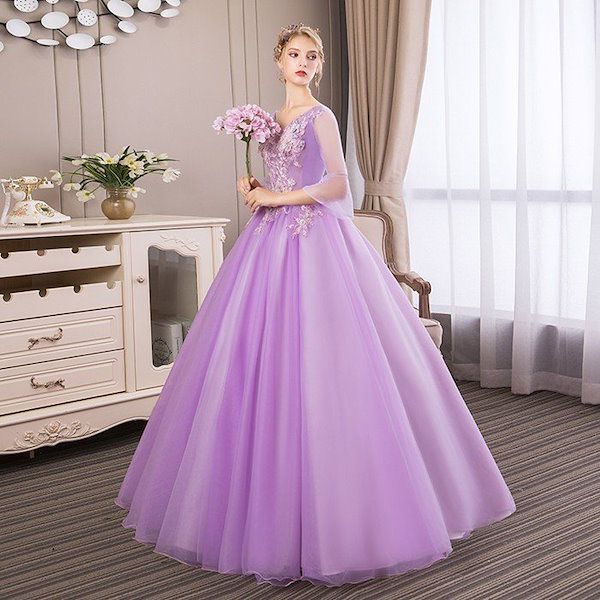 Qoo10] ウェディングドレス ロングドレス カラー