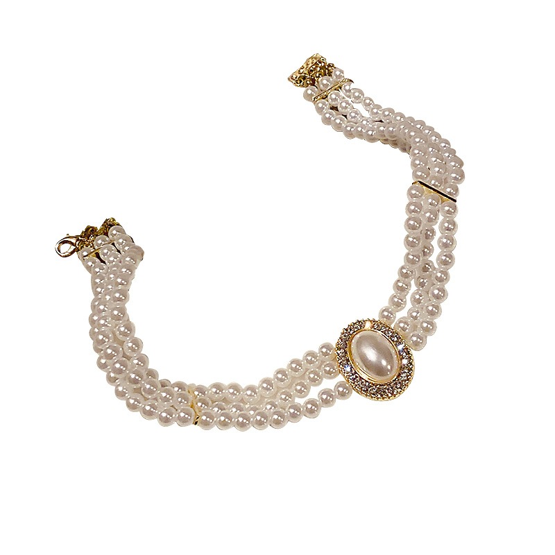 多層パールダイヤモンドネックレスネックレス鎖骨チェーンラインストーンショートネックレスネックレス韓国 ファッション通販