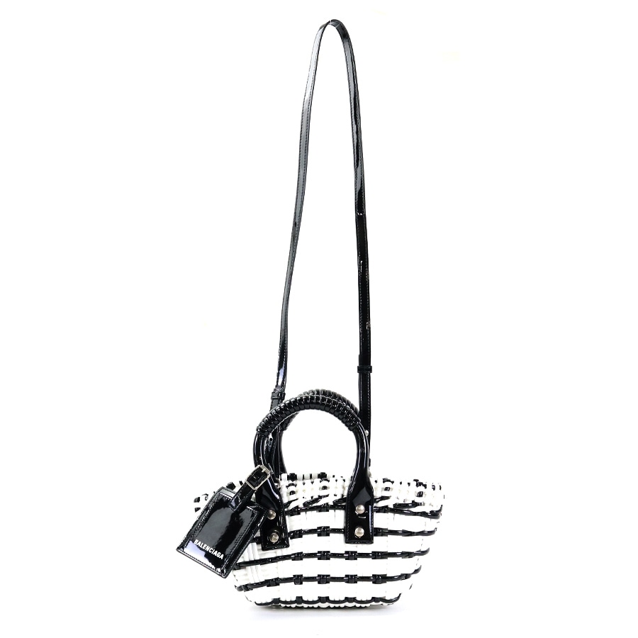 バレンシアガ BALENCIAGA ハンドバッグ ビストロXXS ポリウレタン/ポリエステル ブラック×ホワイト レディース h29744k バレンシアガ BALENCIAGA ハンドバッグ ビストロXXS ポリウレタン/ポリエステル ブラック×ホワイト レディース h29744k
