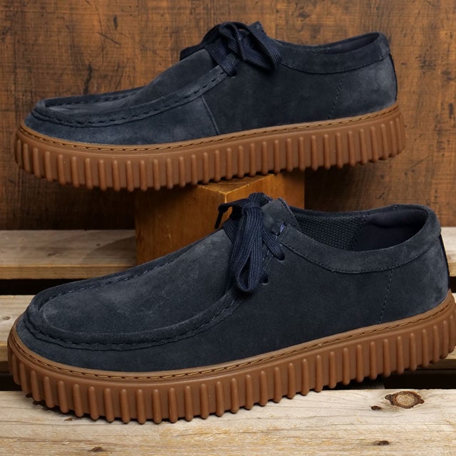 トールヒル ロー [26179708] M Torhill Lo メンズ 靴 男性用 スエード モカシンシューズ 厚底 Navy-Suede