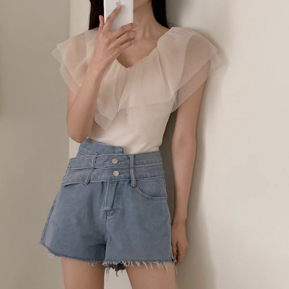 レディース トップス カットソー 袖なし ノースリーブ Vネック ケープ襟 タイト スリム 細身 フェミニン チュール シフォン フリル かわいい 大人可愛い きれいめ おしゃれ ガーリー エレガント レディース トップス カットソー 袖なし ノースリーブ Vネック ケープ襟 タイト スリム 細身 フェミニン チュール シフォン フリル かわいい 大人可愛い きれいめ おしゃれ ガーリー エレガント