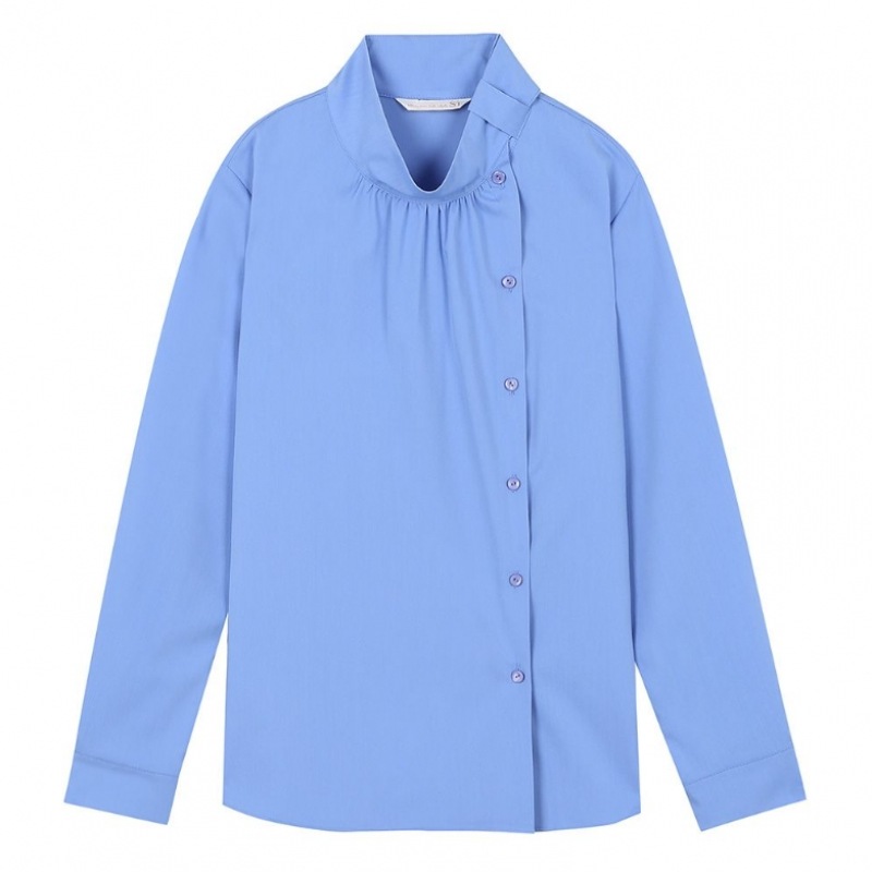 [C] タイカラネックシャーリングブラウスホワイト SGBAB2415