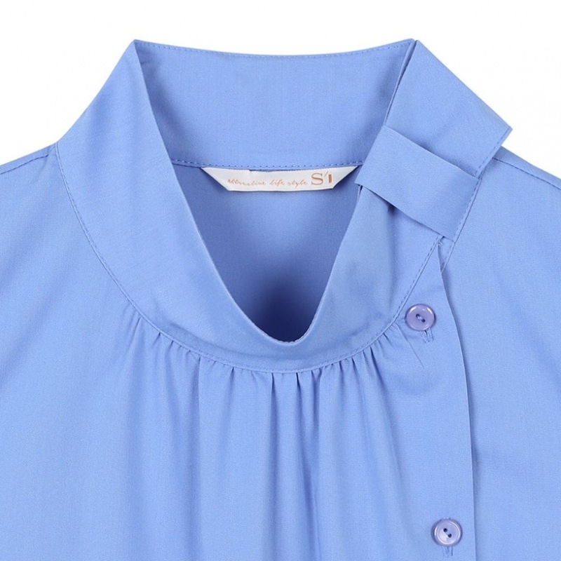 [C] タイカラネックシャーリングブラウスホワイト SGBAB2415