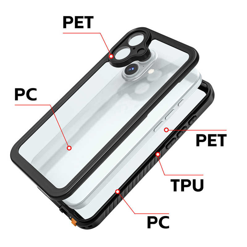 ARMORX　ARMOR-X - IP68 Waterproof Case with Hand Strap for iPhone 16 ［ Black ］　MX-IPH-16_1