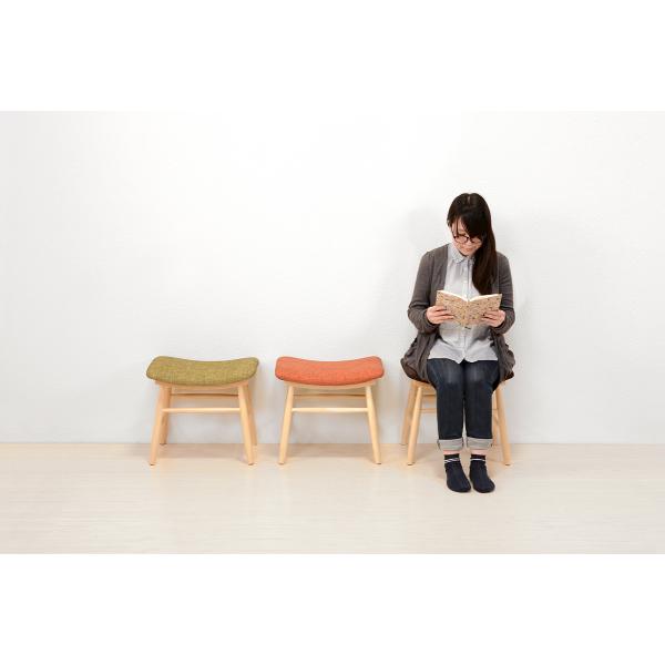 椅子 チェア スツール 木製 おしゃれ 2点セット ナチュラルモダン いす イス ファブリックシート 完成品 座面高さ42cm