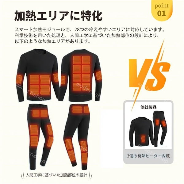 Qoo10] 2025年最新改良版 電熱インナー モバ