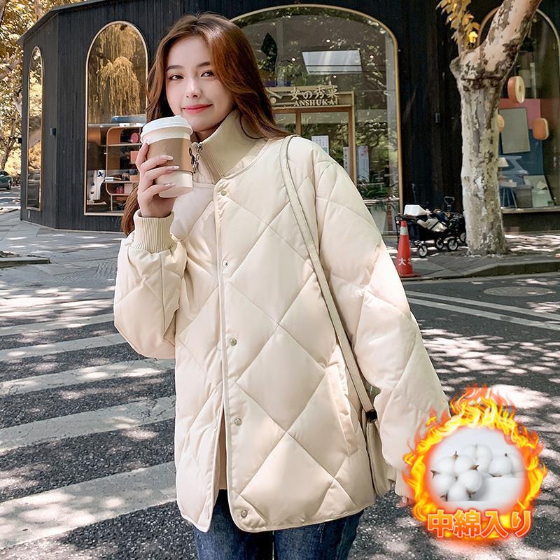万能流行感 ダウンジャケット レディース 中綿ジャケット 冬服 ゆったり 立ち襟 中綿入り 暖かい 秋冬 保温 防寒 キルティングダウン ショートダウン 防風 軽量 通勤_2