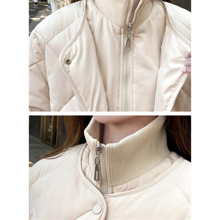 万能流行感 ダウンジャケット レディース 中綿ジャケット 冬服 ゆったり 立ち襟 中綿入り 暖かい 秋冬 保温 防寒 キルティングダウン ショートダウン 防風 軽量 通勤_5