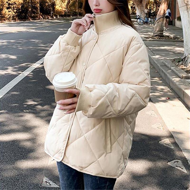 万能流行感 ダウンジャケット レディース 中綿ジャケット 冬服 ゆったり 立ち襟 中綿入り 暖かい 秋冬 保温 防寒 キルティングダウン ショートダウン 防風 軽量 通勤_6