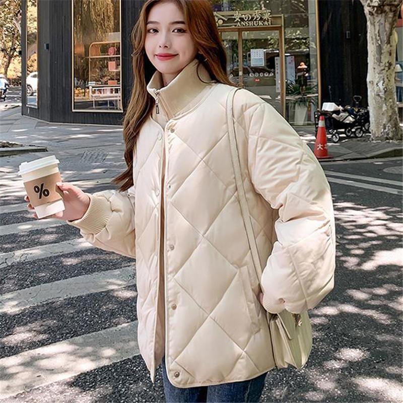 万能流行感 ダウンジャケット レディース 中綿ジャケット 冬服 ゆったり 立ち襟 中綿入り 暖かい 秋冬 保温 防寒 キルティングダウン ショートダウン 防風 軽量 通勤_9
