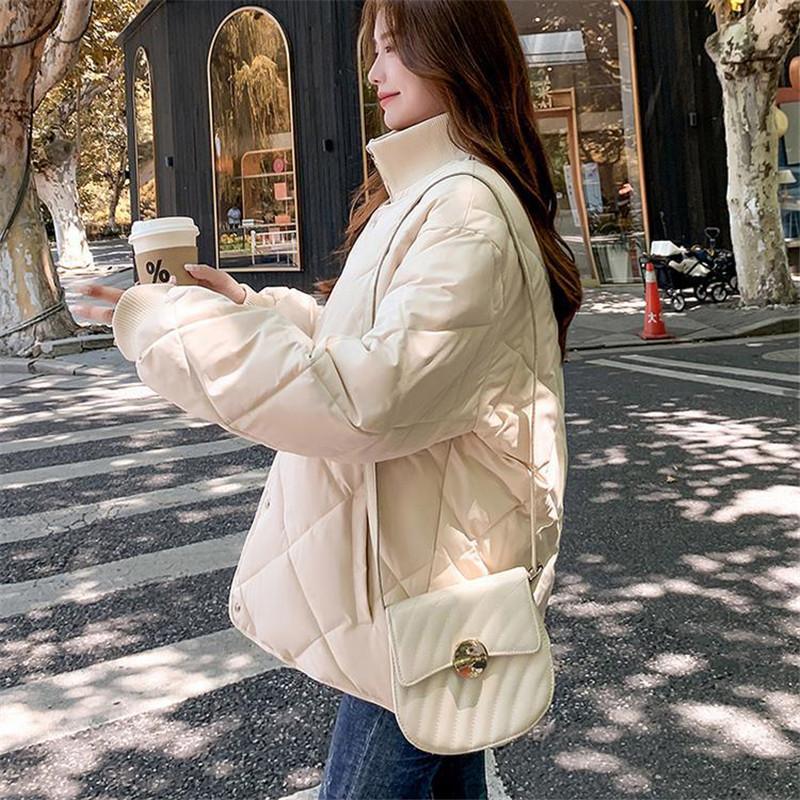 万能流行感 ダウンジャケット レディース 中綿ジャケット 冬服 ゆったり 立ち襟 中綿入り 暖かい 秋冬 保温 防寒 キルティングダウン ショートダウン 防風 軽量 通勤_10