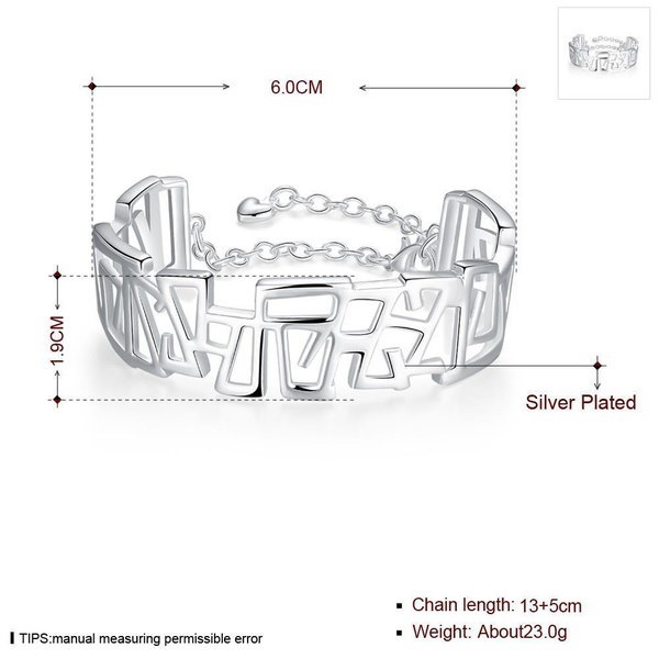 B239 925スターリングシルバーの高級デザイン幾何学バングルブレスレット(サイズ:6 cm、カラー:シルバー) B239 925スターリングシルバーの高級デザイン幾何学バングルブレスレット(サイズ:6 cm、カラー:シルバー)