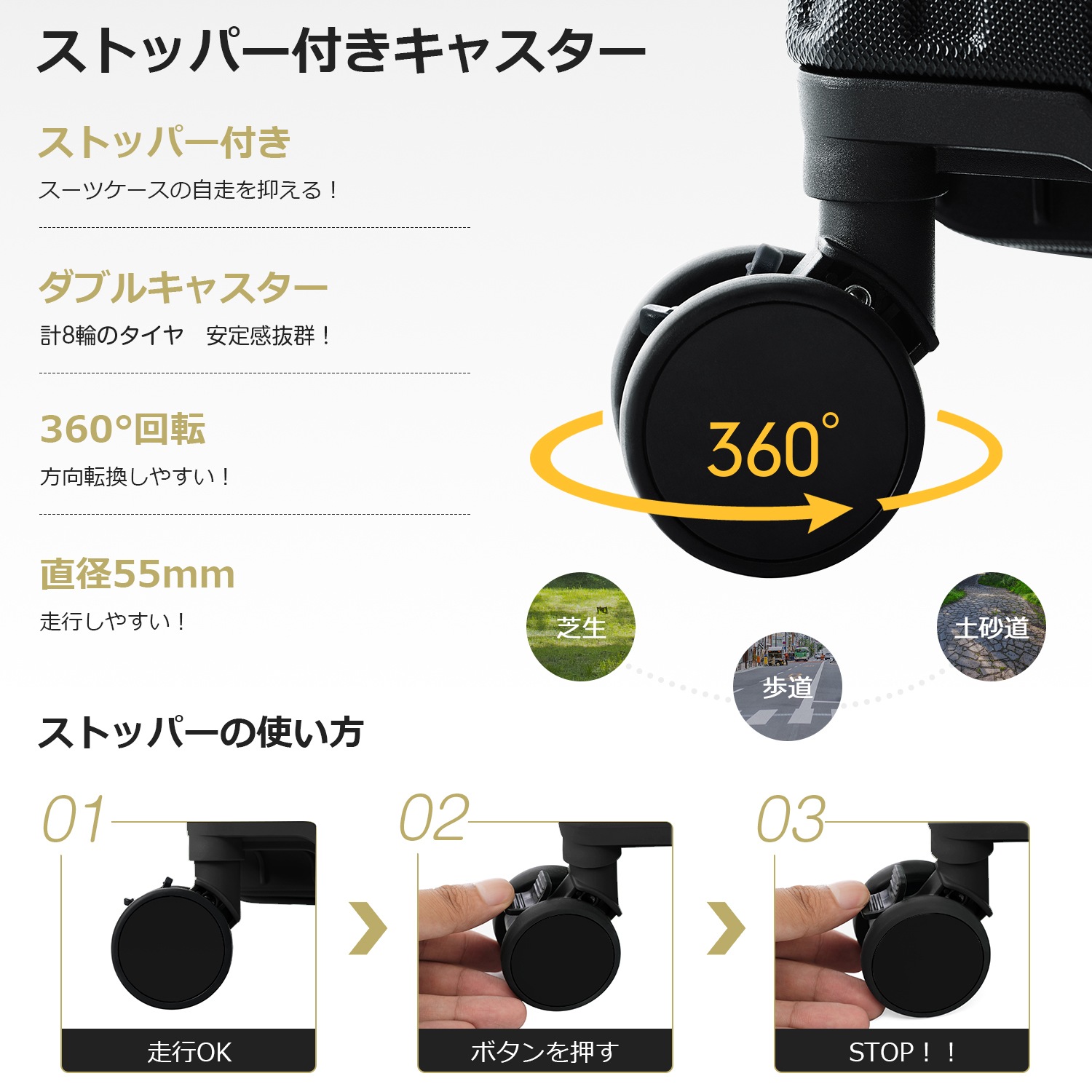 スーツケース Lサイズ キャリーケース キャリーバッグ Lサイズ ストッパー付き アルミコーナーパッド 7日14日 大容量超軽量 軽い おしゃれ かわいいダブルキャスター 大型 ファスナー s