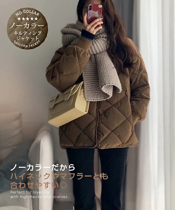 Qoo10 ダークエンジェル キルティングジャケット 無地 ミドル ポ