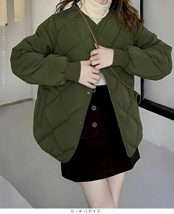 Qoo10 ダークエンジェル キルティングジャケット 無地 ミドル ポ