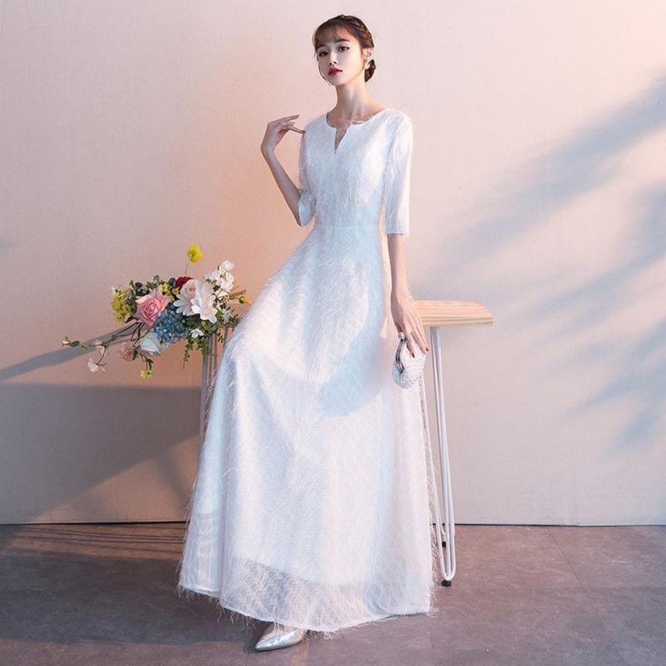 イブニングドレス 女性 宴会 高貴な白人ホスト 凛とした雰囲気 エレガント ロング 2024春ドレス