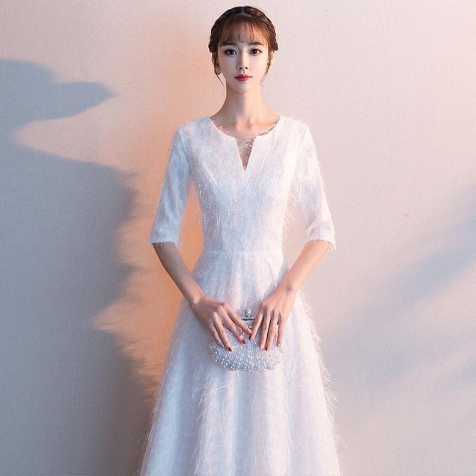 イブニングドレス 女性 宴会 高貴な白人ホスト 凛とした雰囲気 エレガント ロング 2024春ドレス