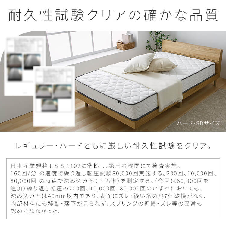 マットレス ポケットコイル 高密度コイル ダブル 体圧分散 圧縮梱包 超高密度ポケットコイルマットレスREGULAR D PC1104(R)_15