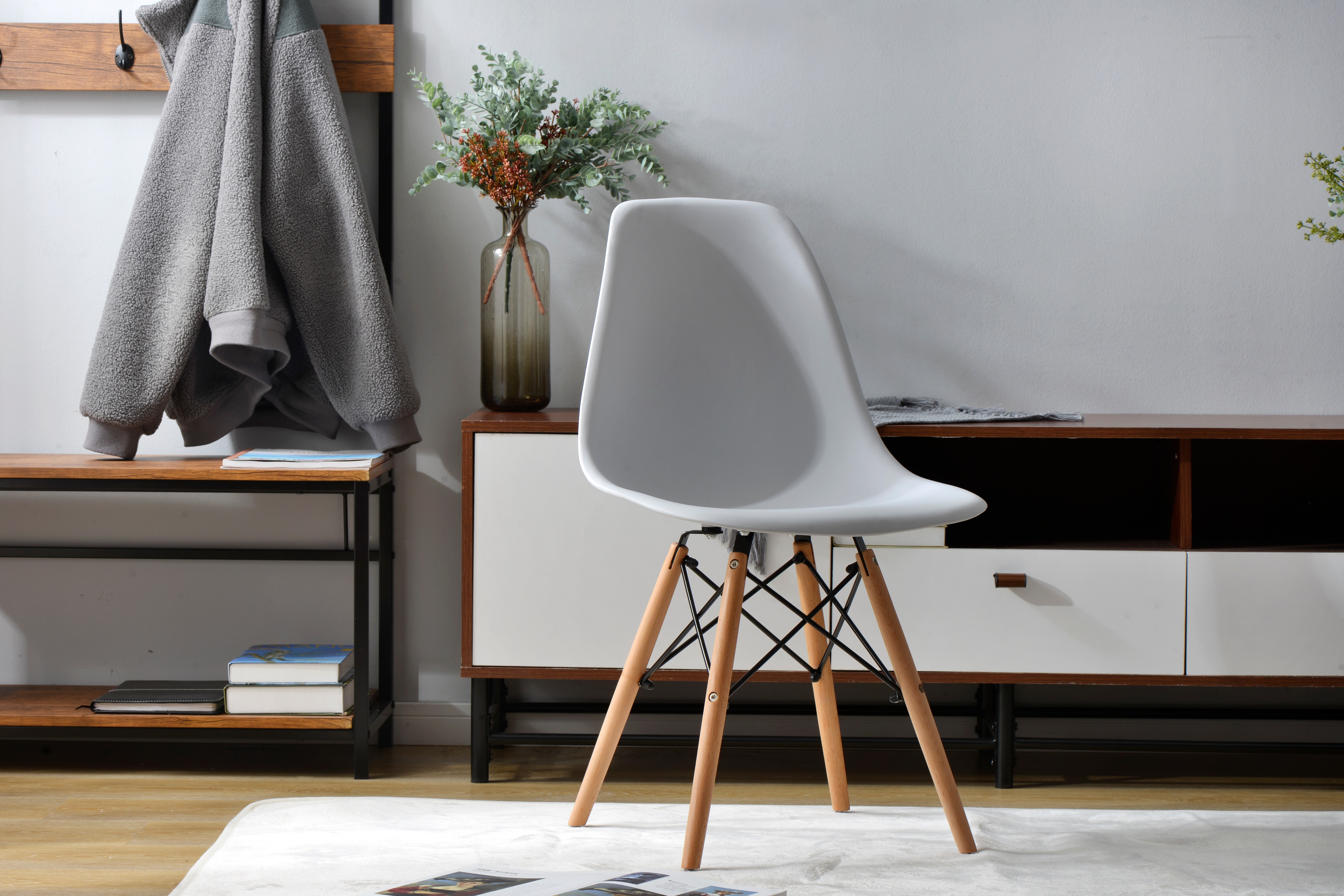 【国内即発送】【2脚セット】【ホワイト座面＆ナチュラル脚】イームズチェア リプロダクト ダイニングチェア ダイニングチェアー イームズチェア DSW eames イームズ チェアー DSW イームズ椅