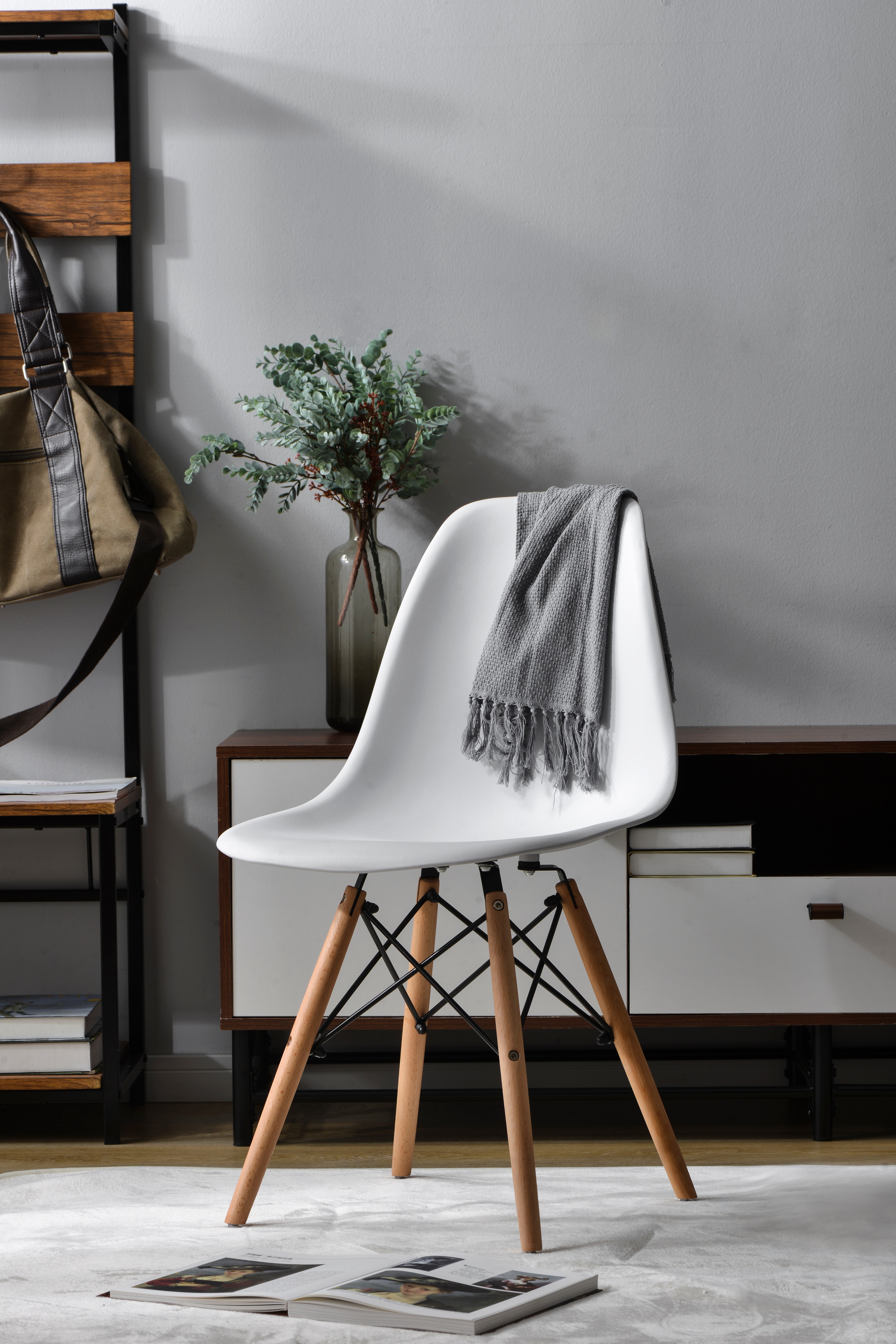 【国内即発送】【2脚セット】【ホワイト座面＆ナチュラル脚】イームズチェア リプロダクト ダイニングチェア ダイニングチェアー イームズチェア DSW eames イームズ チェアー DSW イームズ椅