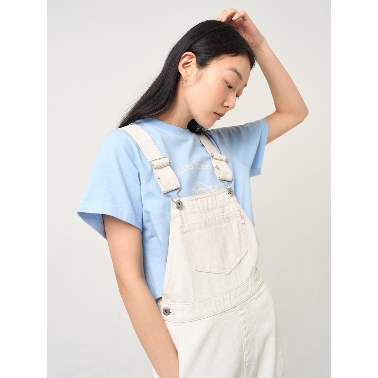 【PLAC】 CROP SLIM FIT T-SHIRTS : LIGHT BLUE 【PLAC】 CROP SLIM FIT T-SHIRTS : LIGHT BLUE