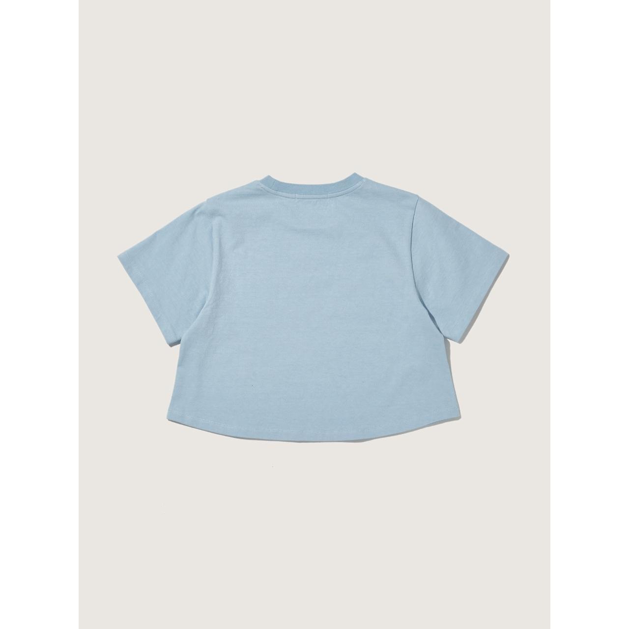 【PLAC】 CROP SLIM FIT T-SHIRTS : LIGHT BLUE 【PLAC】 CROP SLIM FIT T-SHIRTS : LIGHT BLUE