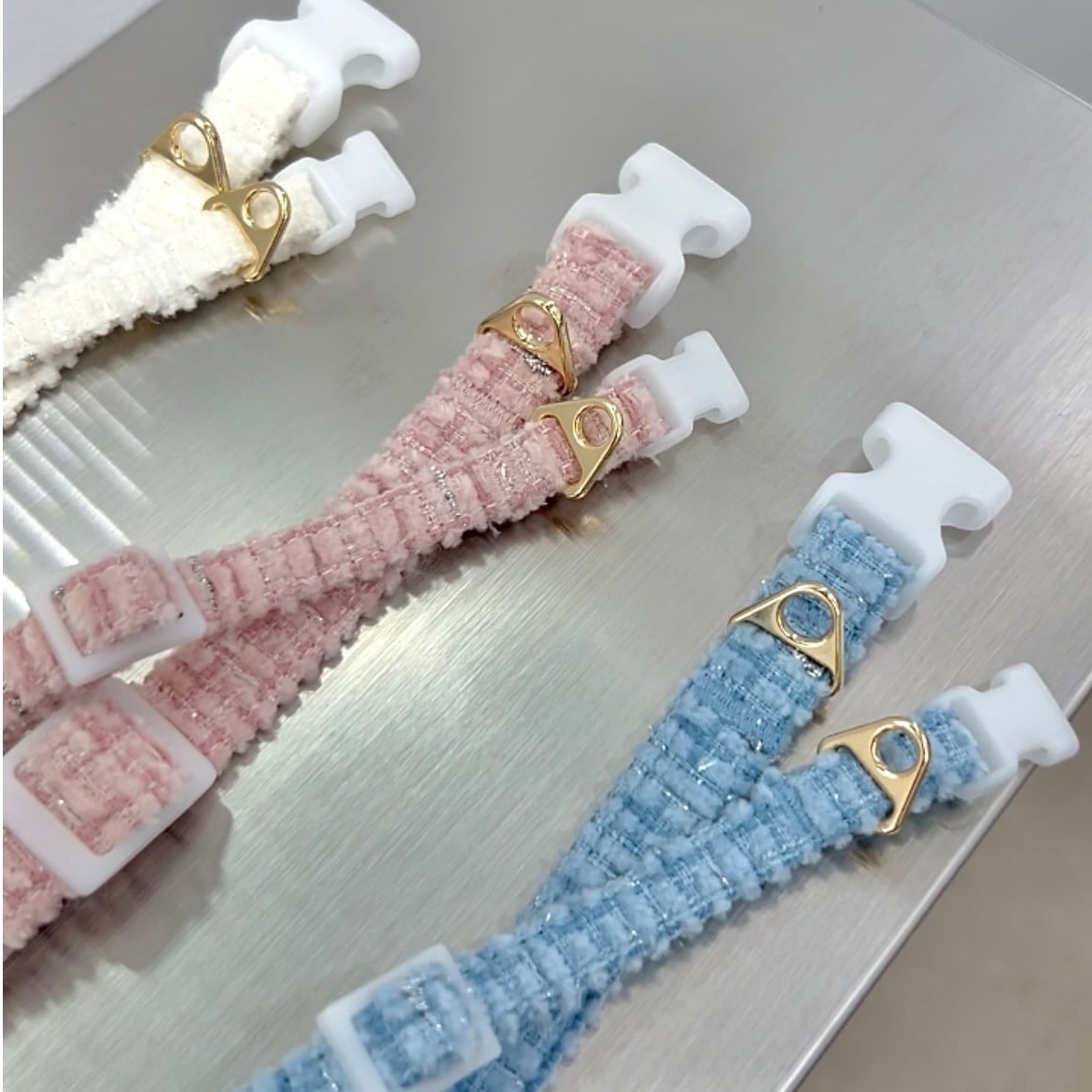 【3set】Twinkle Dog Collar + Lead&Pouch(首輪＋リード＆ポーチ)お散歩グッズ　韓国グッズ　ドッグウェア　犬用品　ペット用品　愛犬　愛犬グッズ　おしゃれな犬　脱げない