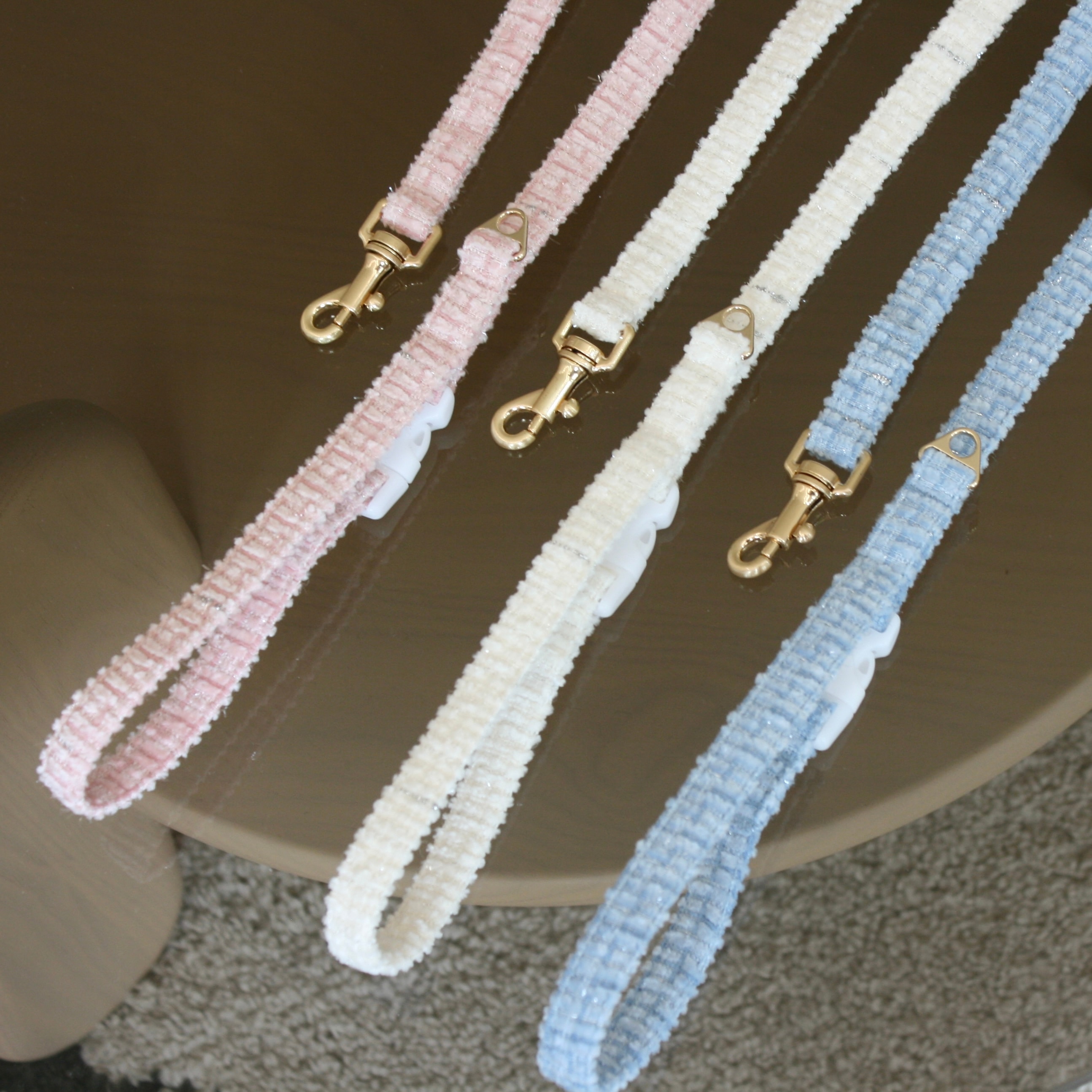 【3set】Twinkle Dog Collar + Lead&Pouch(首輪＋リード＆ポーチ)お散歩グッズ　韓国グッズ　ドッグウェア　犬用品　ペット用品　愛犬　愛犬グッズ　おしゃれな犬　脱げない