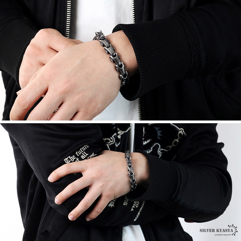 ステンレス ドラゴンチェーンブレスレット [b584]