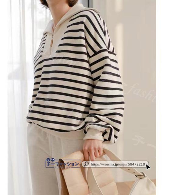トレーナー スウェット プルオーバー 秋新作 新作 レディース 長袖 ボーダー柄 ジップアップスウェット トップス ゆったり おしゃれ ドルマンスリーブ 大きめ カジュアル ボリューム袖 ロングスリー トレーナー スウェット プルオーバー 秋新作 新作 レディース 長袖 ボーダー柄 ジップアップスウェット トップス ゆったり おしゃれ ドルマンスリーブ 大きめ カジュアル ボリューム袖 ロングスリー