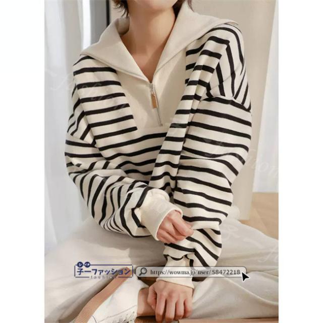 トレーナー スウェット プルオーバー 秋新作 新作 レディース 長袖 ボーダー柄 ジップアップスウェット トップス ゆったり おしゃれ ドルマンスリーブ 大きめ カジュアル ボリューム袖 ロングスリー トレーナー スウェット プルオーバー 秋新作 新作 レディース 長袖 ボーダー柄 ジップアップスウェット トップス ゆったり おしゃれ ドルマンスリーブ 大きめ カジュアル ボリューム袖 ロングスリー