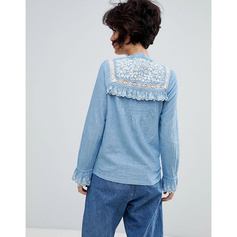 レオンアンドハーパー レディース トップス ブラウス・シャツ【Leon and Harper Chambray Shirt with Enbroidered Yoke】Blue レオンアンドハーパー レディース トップス ブラウス・シャツ【Leon and Harper Chambray Shirt with Enbroidered Yoke】Blue
