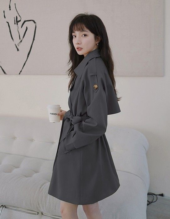 トレンチコート ショート レディース ショートコート 春 秋 アウター きれいめ カジュアル シンプル 大きいサイズ 通勤 春秋 スプリングコート コート 黒 ベージュ バレンタイン プレゼント