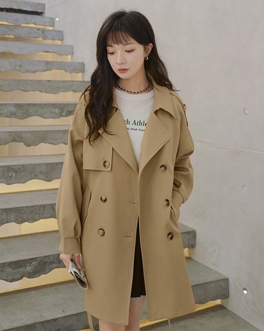 トレンチコート ショート レディース ショートコート 春 秋 アウター きれいめ カジュアル シンプル 大きいサイズ 通勤 春秋 スプリングコート コート 黒 ベージュ バレンタイン プレゼント