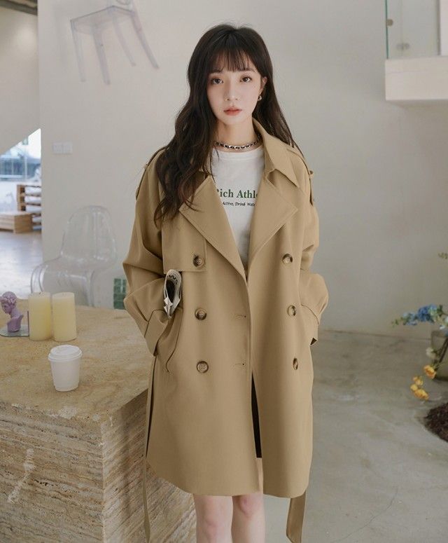 トレンチコート ショート レディース ショートコート 春 秋 アウター きれいめ カジュアル シンプル 大きいサイズ 通勤 春秋 スプリングコート コート 黒 ベージュ バレンタイン プレゼント