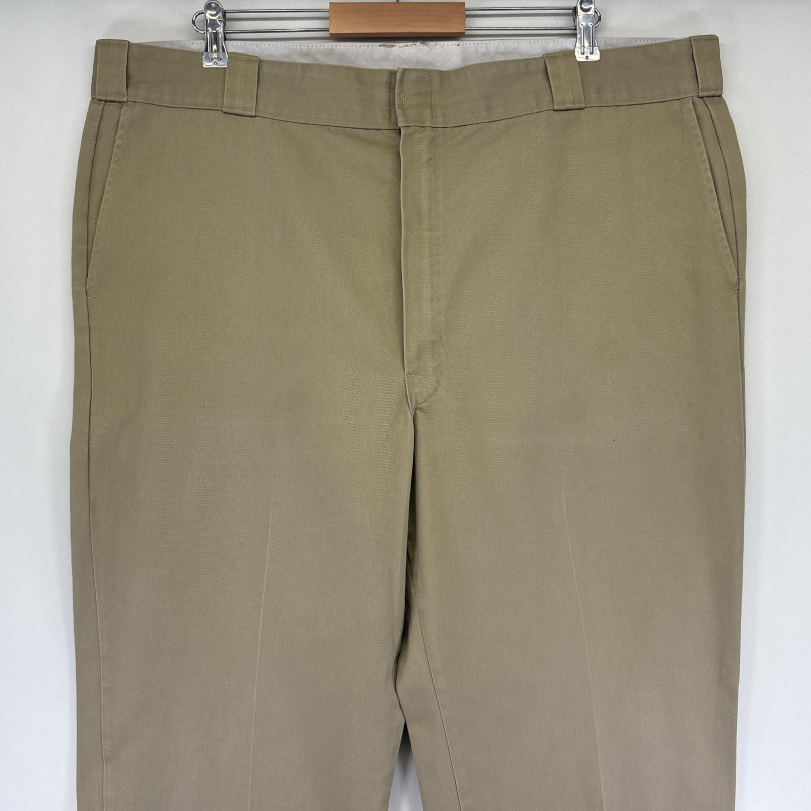 古着 80s/80年代 ヴィンテージ USA製 ワークパンツ チビタグ センタープレス 大きいサイズ w44 L30 ベージュ メンズ 古着 80s/80年代 ヴィンテージ USA製 ワークパンツ チビタグ センタープレス 大きいサイズ w44 L30 ベージュ メンズ