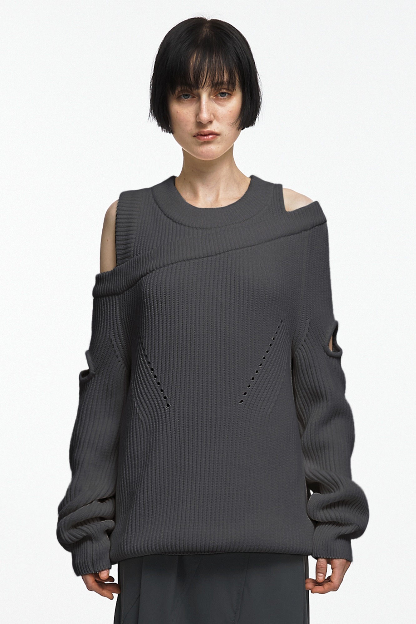 【NACHE】 ASYMMETRIC LAYERED KNIT (UNISEX) : 3COLOR 【NACHE】 ASYMMETRIC LAYERED KNIT (UNISEX) : 3COLOR